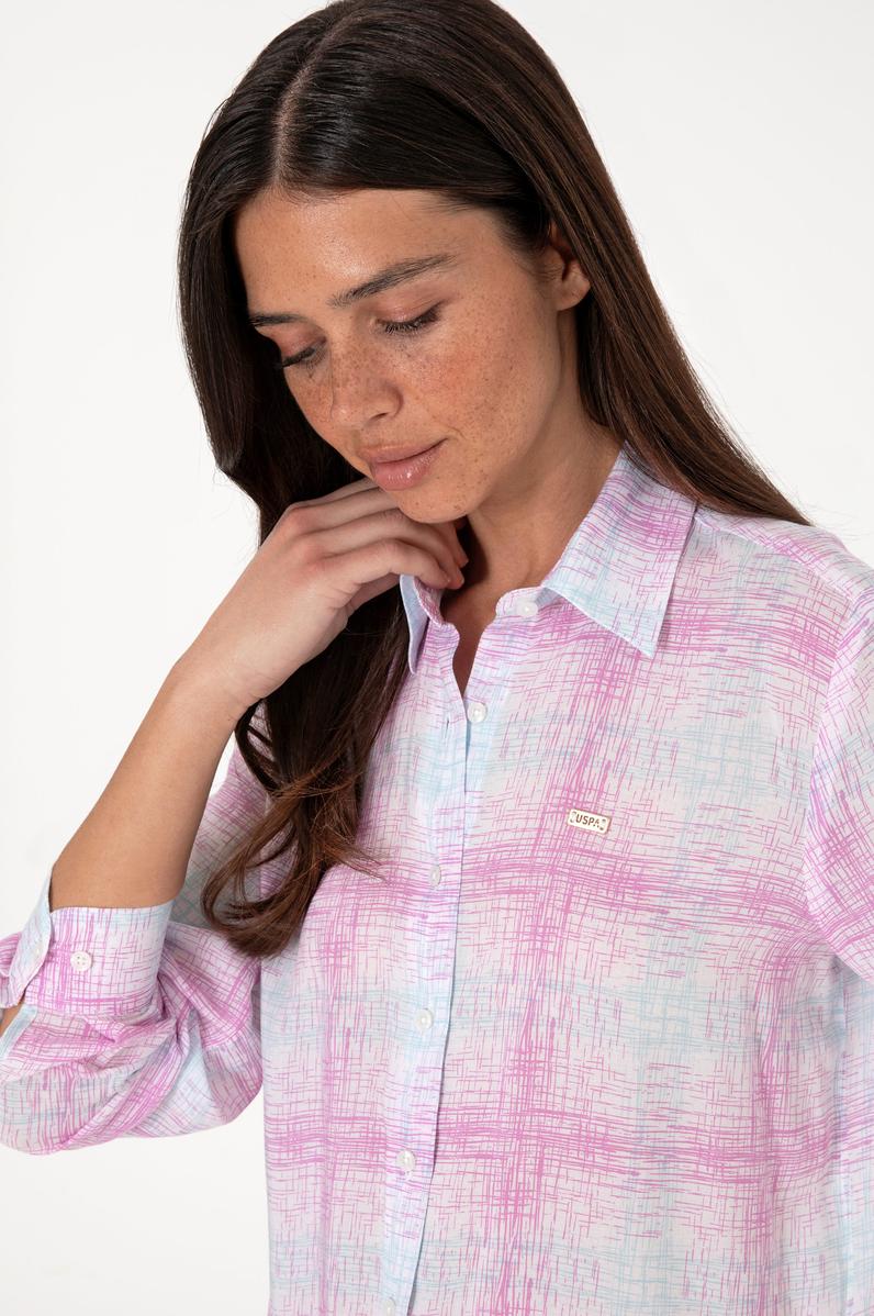 Kadın Mor Uzun Kollu Gömlek