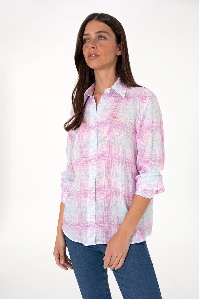 Kadın Mor Uzun Kollu Gömlek - 50306445006