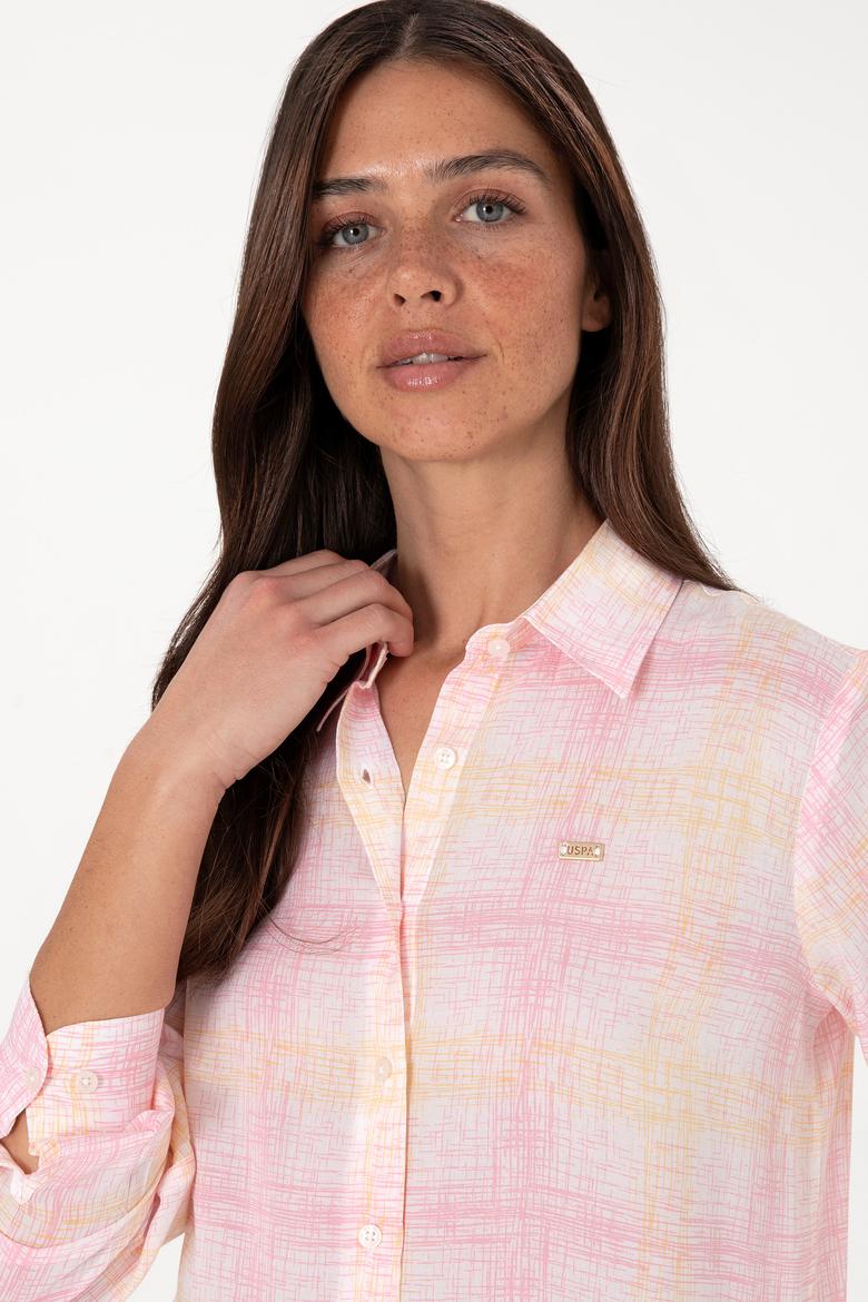 Kadın Pembe Uzun Kollu Gömlek - 50306445012