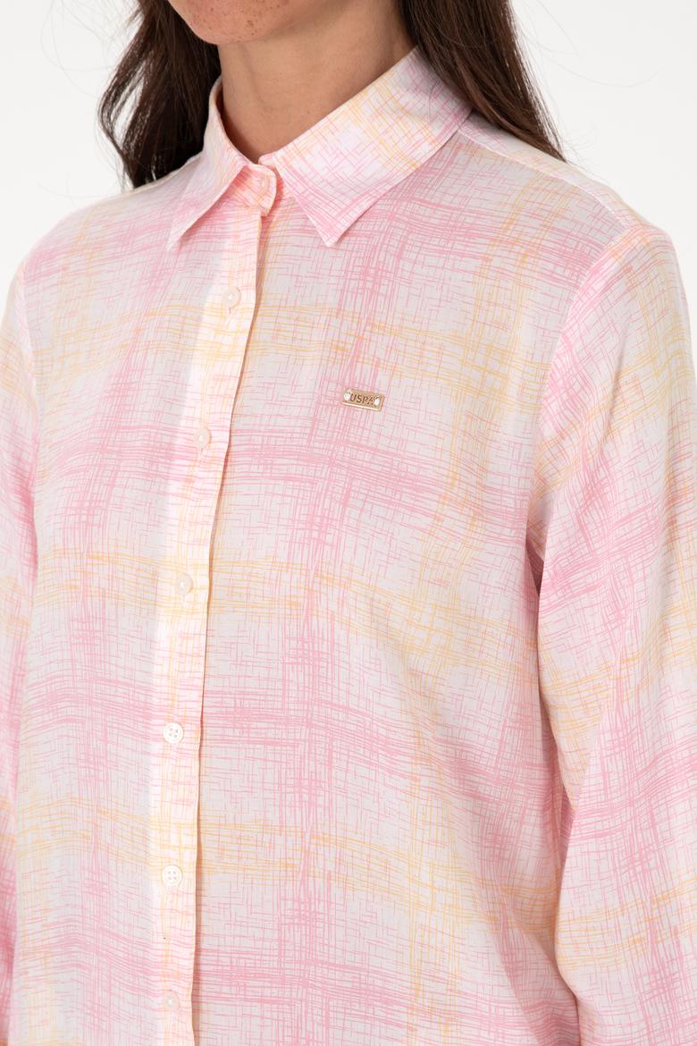 Kadın Pembe Uzun Kollu Gömlek - 50306445012