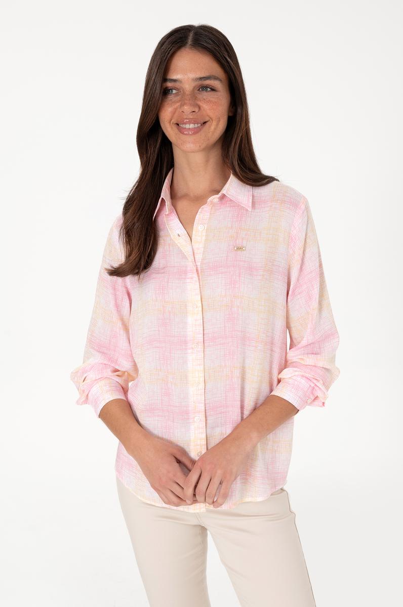 Kadın Pembe Uzun Kollu Gömlek