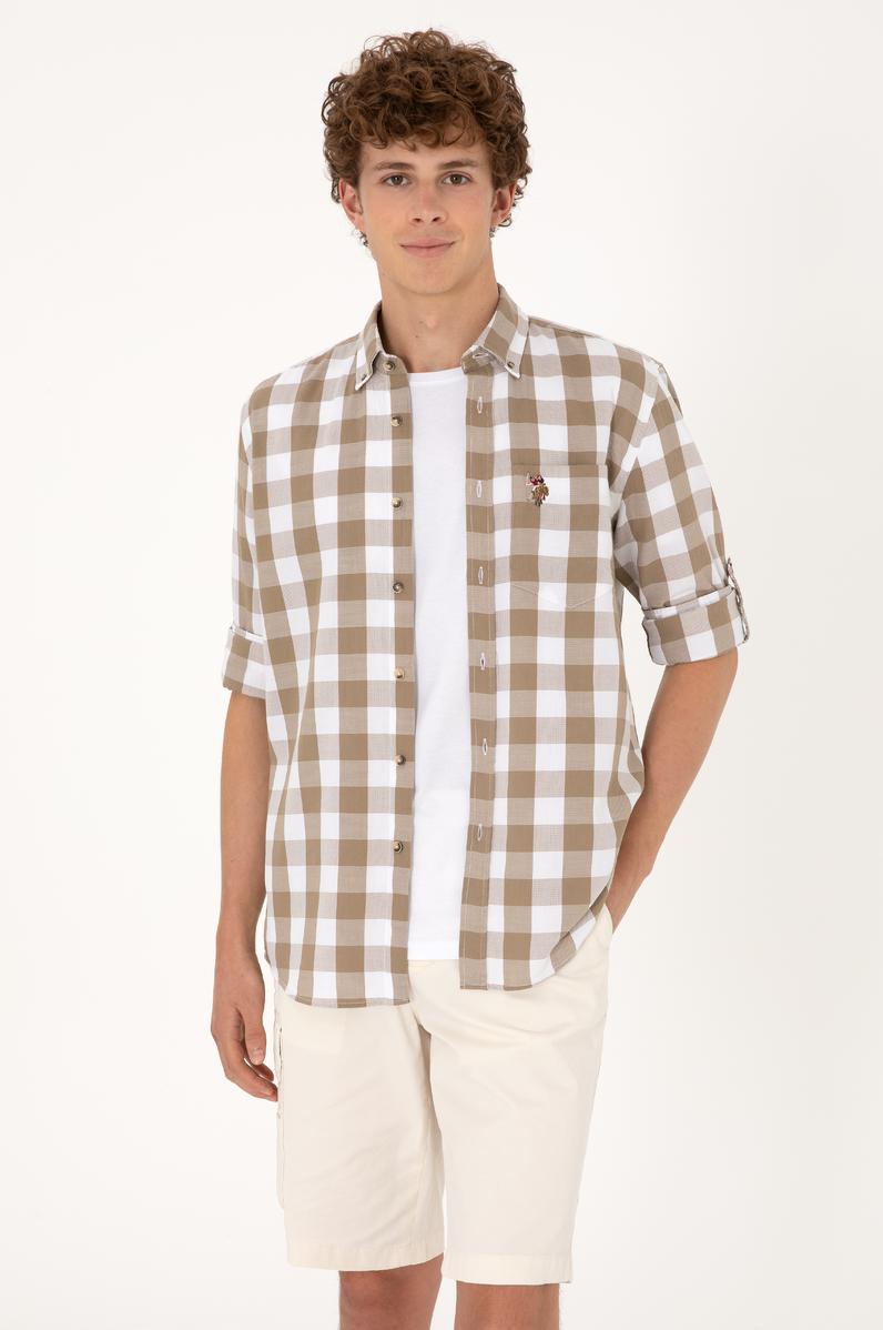 Erkek Vizon Uzun Kollu Gömlek