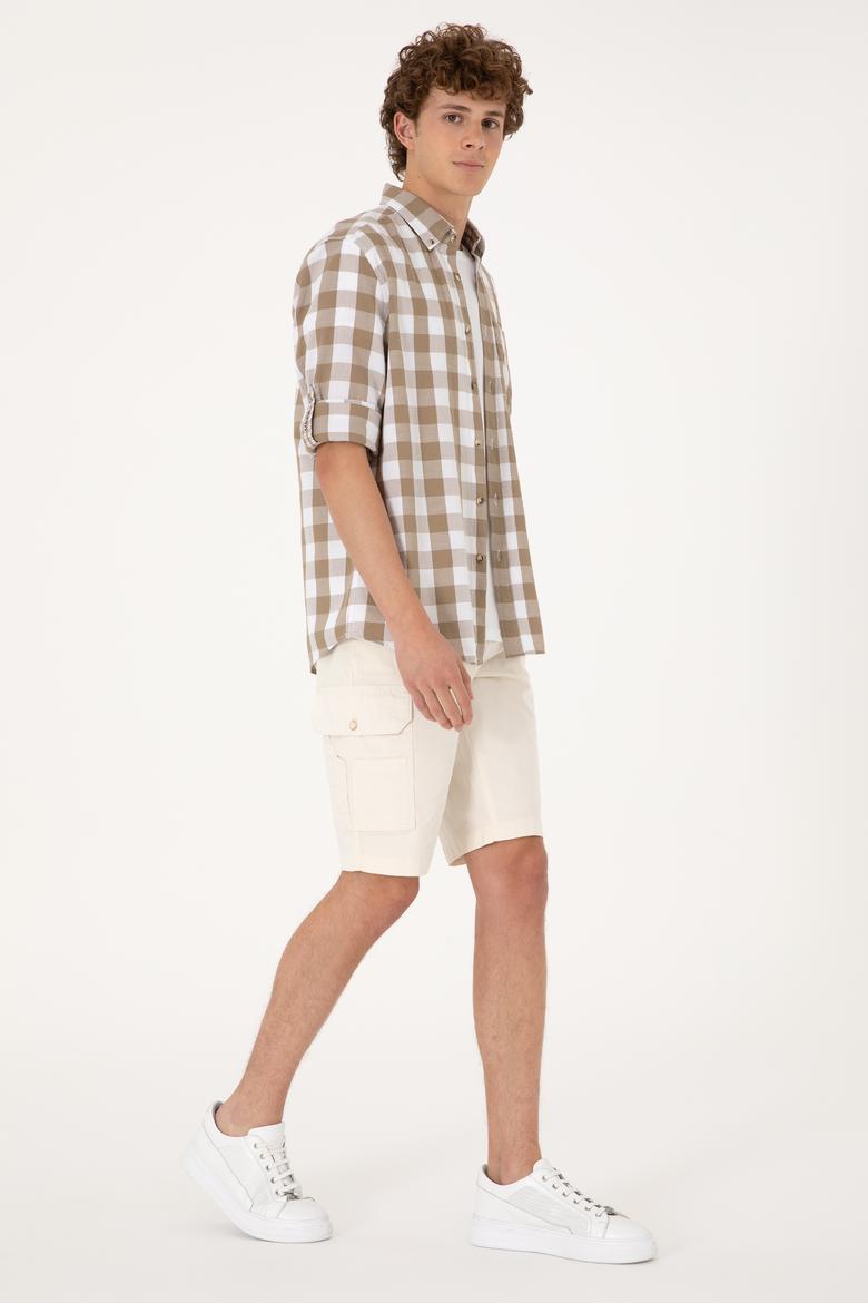 Erkek Vizon Uzun Kollu Gömlek - 50299603018