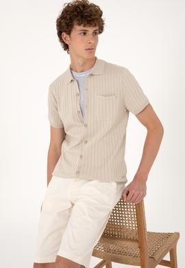 Erkek Slim Fit Taş Düğmeli Triko Tişört - 50299360005