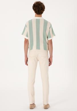 Erkek Ekru Slim Fit Jean Pantolon - 50304387037