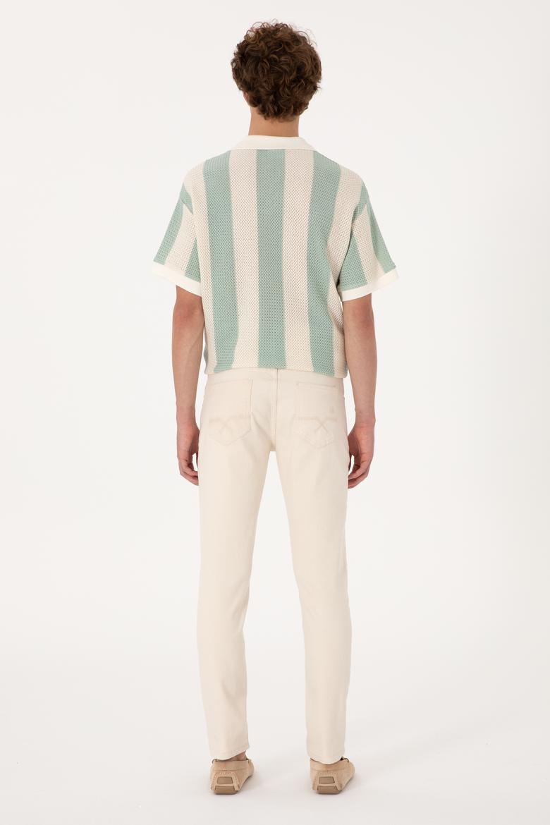 Erkek Ekru Slim Fit Jean Pantolon - 50304387037