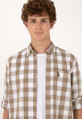 Erkek Vizon Uzun Kollu Gömlek - 50299603018