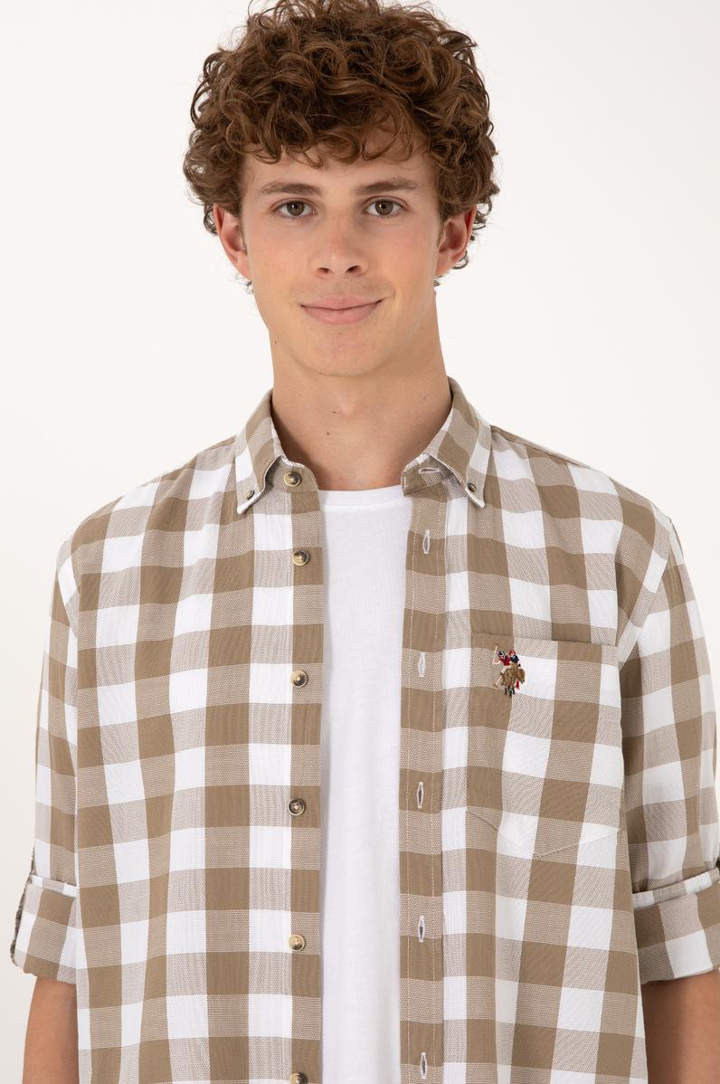 Erkek Vizon Uzun Kollu Gömlek