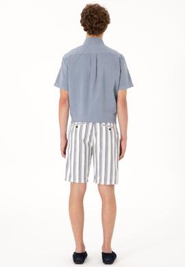 Erkek Açık Lacivert Dokuma Şort - 50300482049