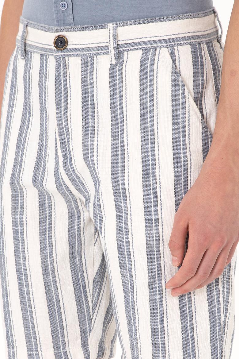 Erkek Açık Lacivert Dokuma Şort - 50300482049