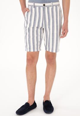 Erkek Açık Lacivert Dokuma Şort - 50300482049