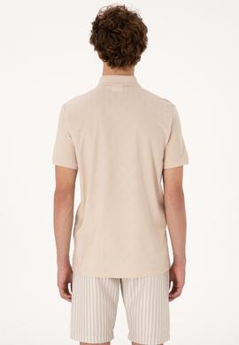 Erkek Regular Fit Fermuarlı Taş Desenli Tişört - 50300832017