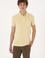 Erkek Slim Fit Dökümlü Polo Yaka Açık Sarı Tişört