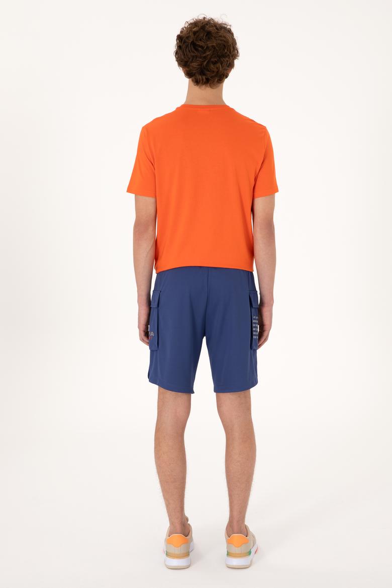 Erkek Açık Lacivert Örme Şort - 50299460057