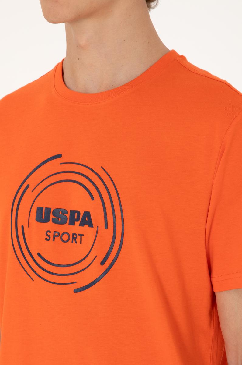 Erkek Regular Fit Bisiklet Yaka Nar Çiçeği Tişört