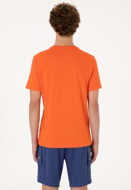 Erkek Regular Fit Bisiklet Yaka Nar Çiçeği Tişört - 50300261037