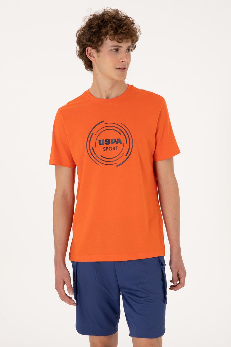 Erkek Regular Fit Bisiklet Yaka Nar Çiçeği Tişört - 50300261037