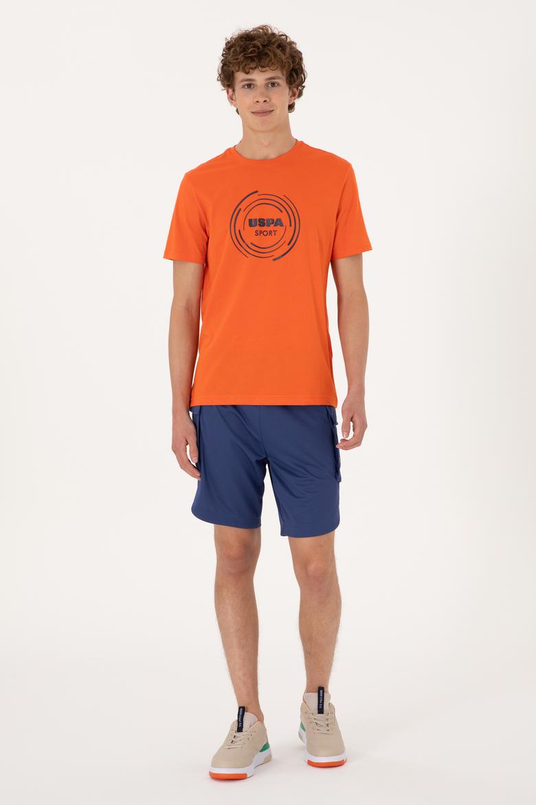 Erkek Regular Fit Bisiklet Yaka Nar Çiçeği Tişört - 50300261037