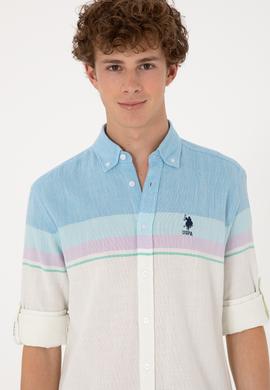 Erkek Mavi Uzun Kollu Gömlek - 50306336015