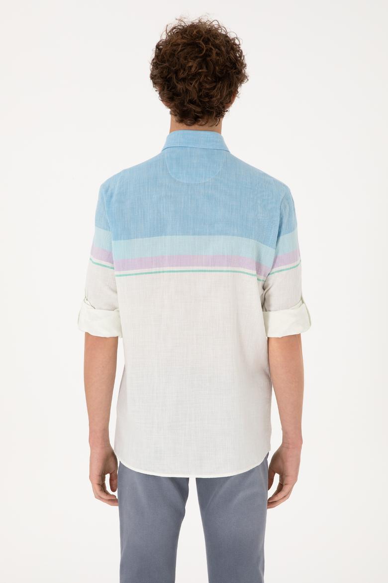 Erkek Mavi Uzun Kollu Gömlek - 50306336015