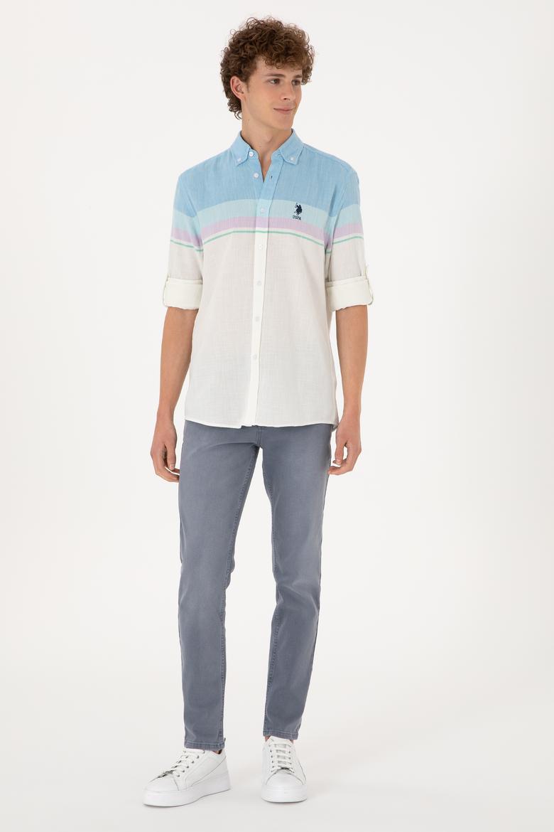 Erkek Mavi Uzun Kollu Gömlek - 50306336015