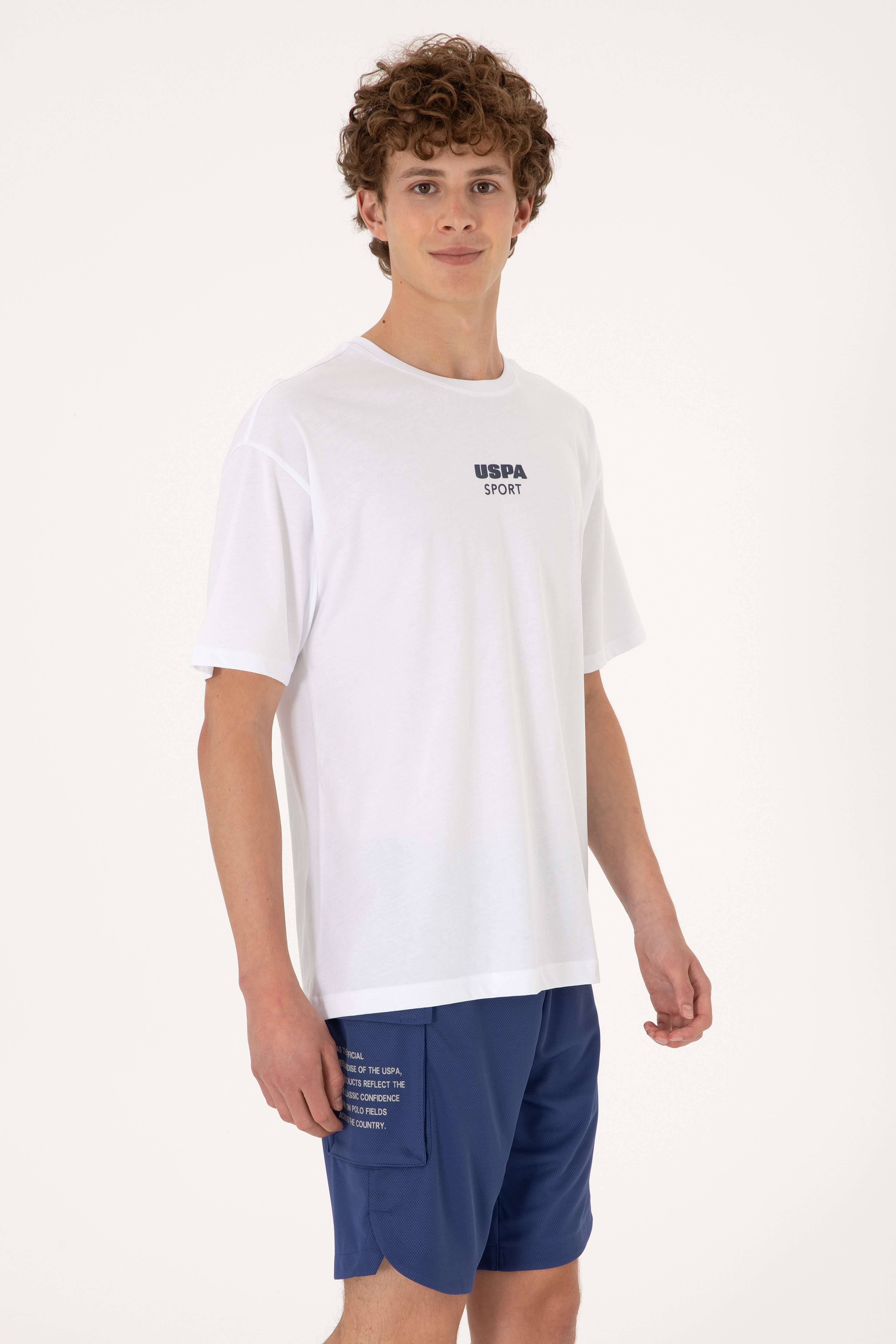 Erkek Comfort Fit Bisiklet Yaka Beyaz Tişört - Image 3