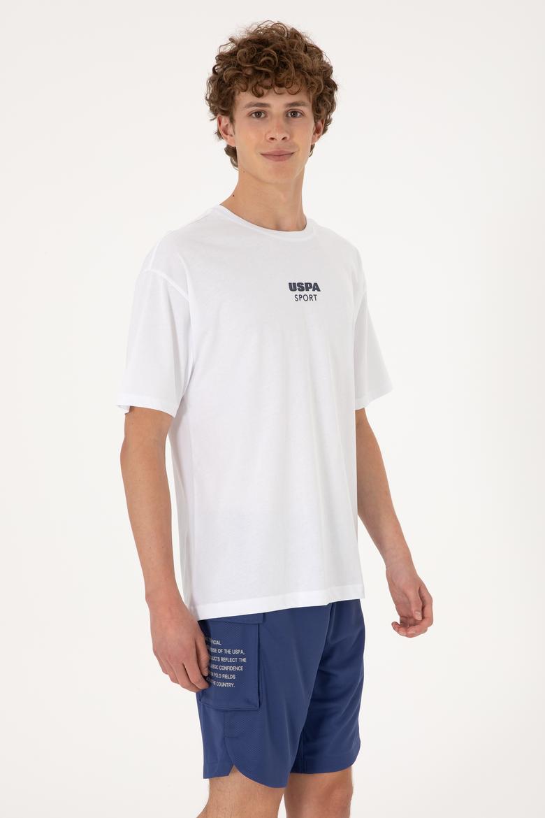 Erkek Comfort Fit Bisiklet Yaka Beyaz Tişört - 50299970018