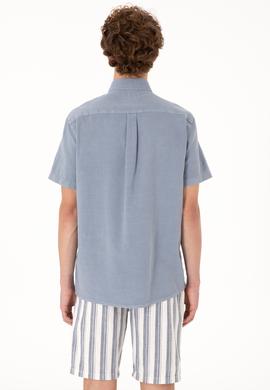 Erkek Mavi Kısa Kollu Gömlek - 50304955017