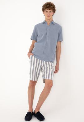 Erkek Mavi Kısa Kollu Gömlek - 50304955017
