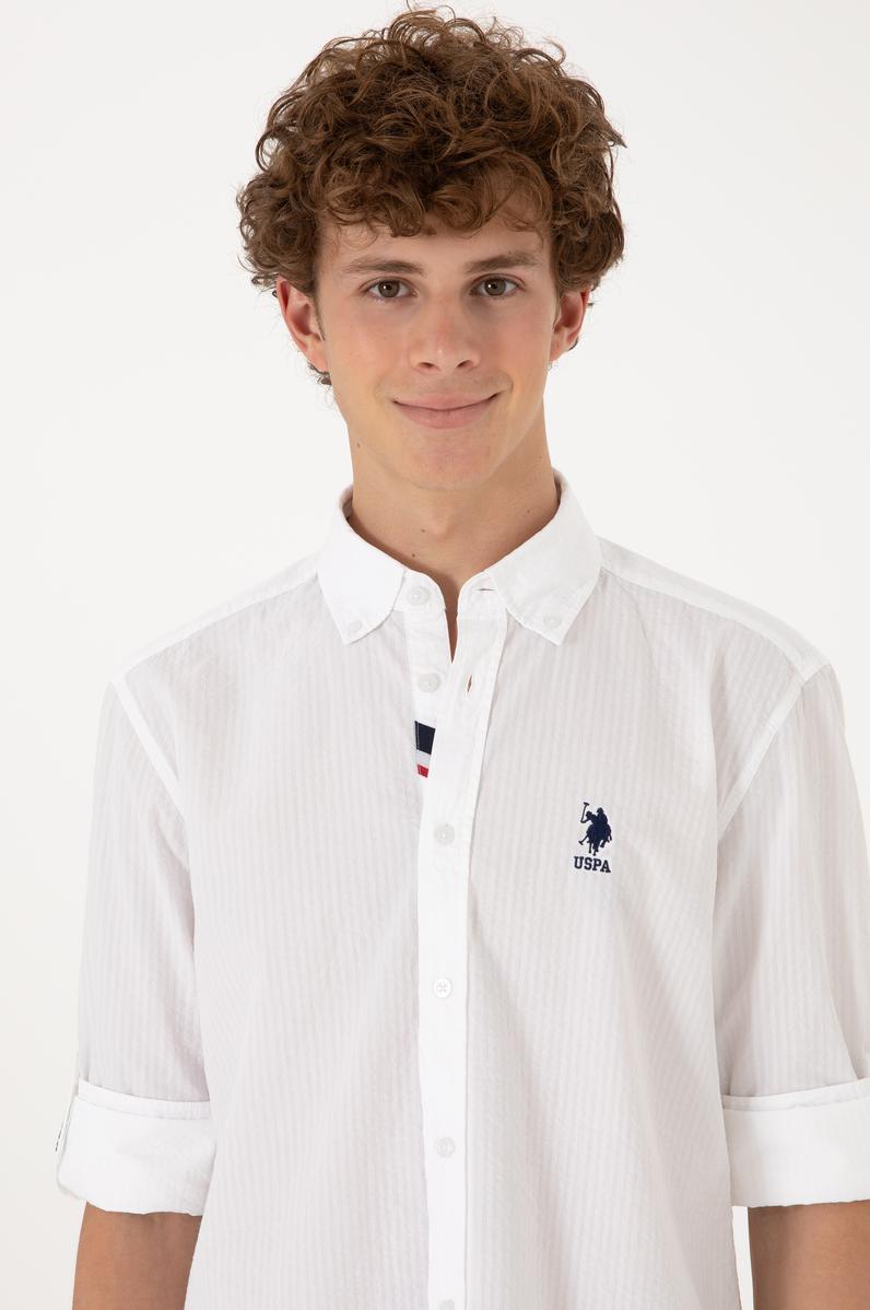 Erkek Beyaz Uzun Kollu Gömlek