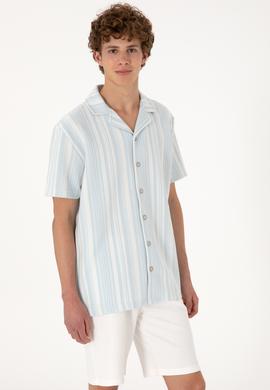 Erkek Açık Mavi Örme Gömlek - 50306895007