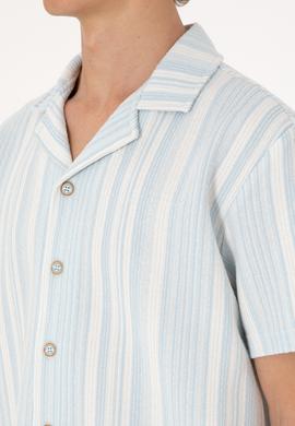 Erkek Açık Mavi Örme Gömlek - 50306895007