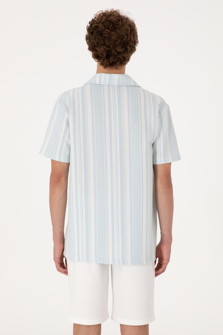 Erkek Açık Mavi Örme Gömlek - 50306895007