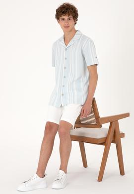 Erkek Açık Mavi Örme Gömlek - 50306895007