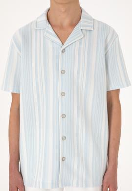 Erkek Açık Mavi Örme Gömlek - 50306895007