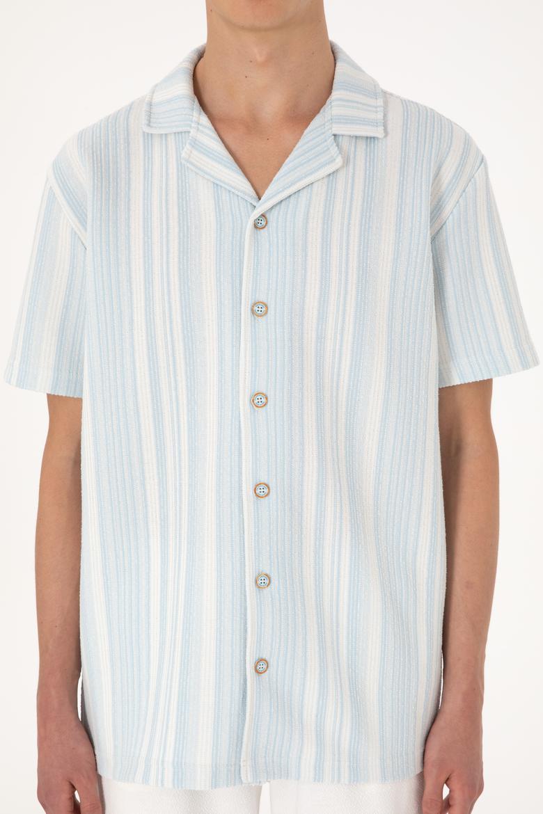 Erkek Açık Mavi Örme Gömlek - 50306895007