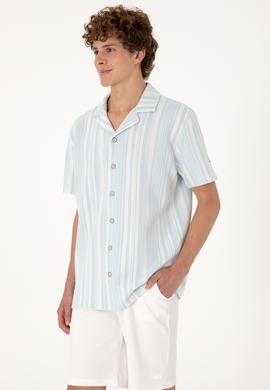 Erkek Açık Mavi Örme Gömlek - 50306895007