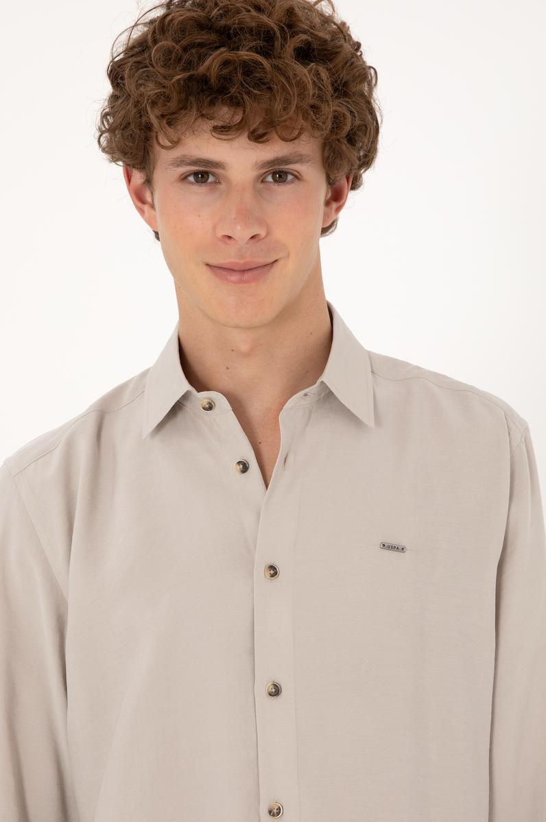 Erkek Taş Uzun Kollu Gömlek