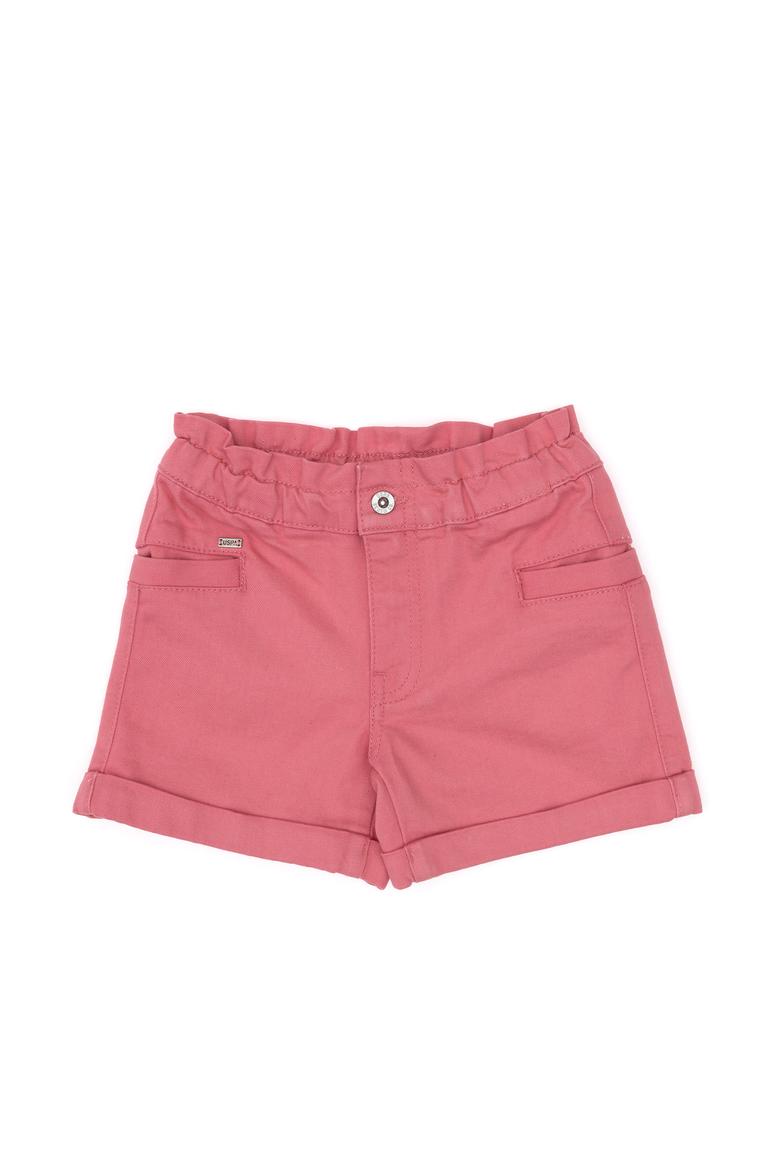 Kız Çocuk Pembe Relax Fit Belden Büzgü Detaylı Jean Şort - 50301833008