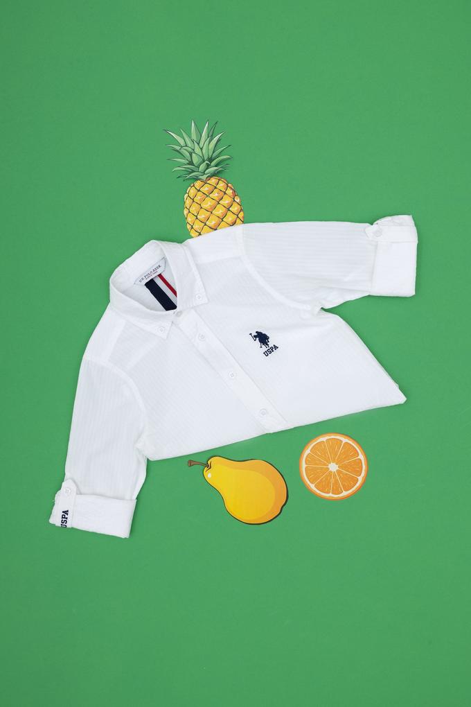 Erkek Çocuk Beyaz Uzun Kollu Gömlek