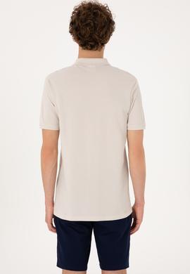 Erkek Regular Fit Fermuarlı Taş Tişört - 50306788019