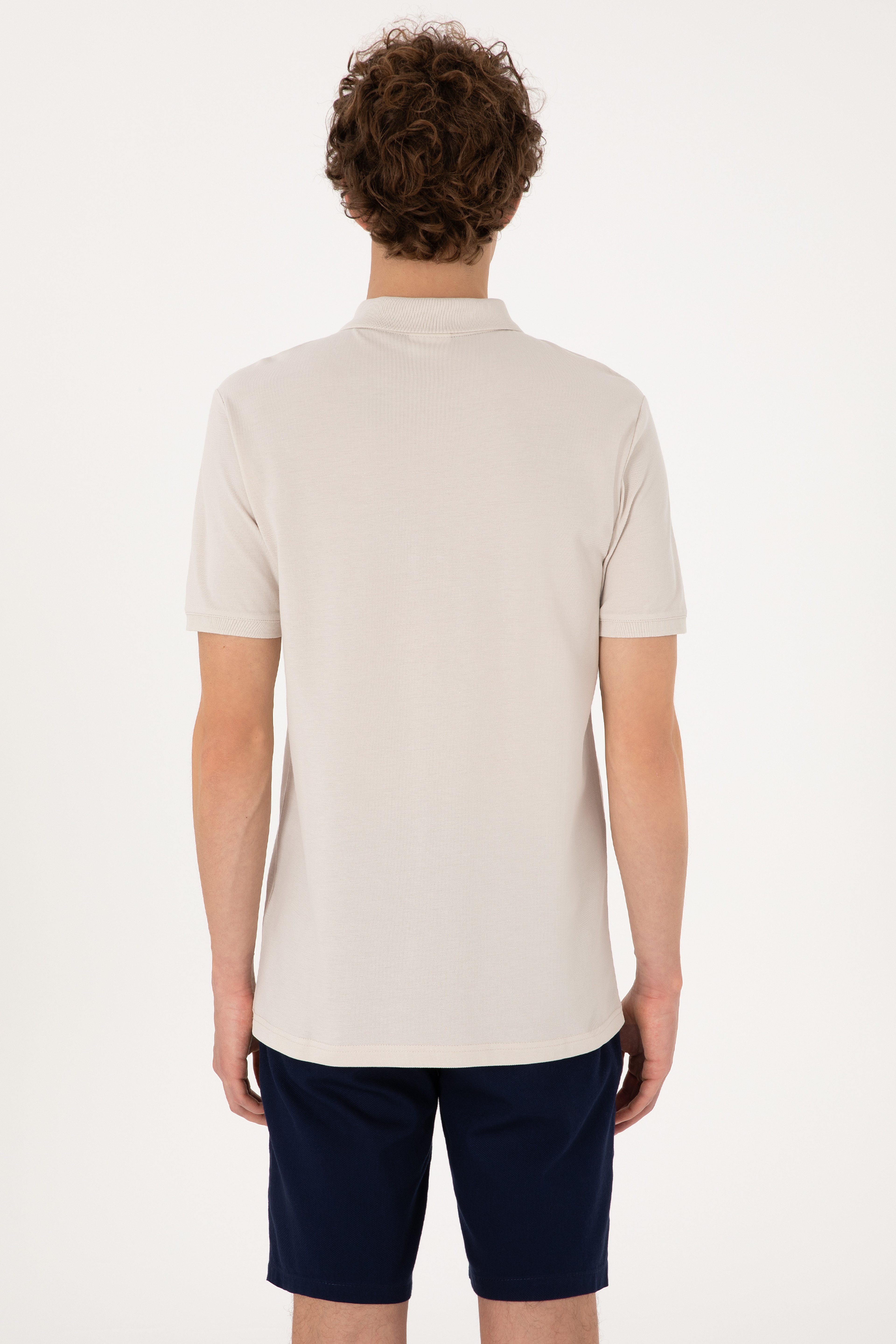 Erkek Regular Fit Fermuarlı Taş Tişört - Image 5