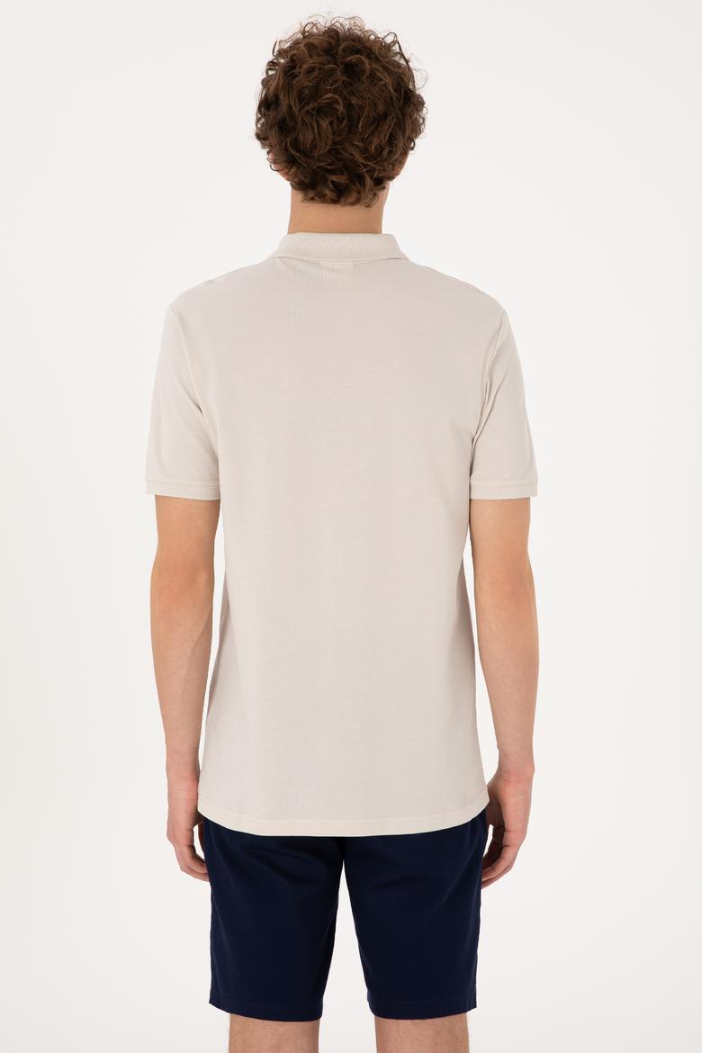 Erkek Regular Fit Fermuarlı Taş Tişört - 50306788019