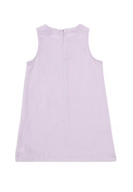 Kız Çocuk Lila Bisiklet Yaka A-Form Dokuma Elbise - 50299309031