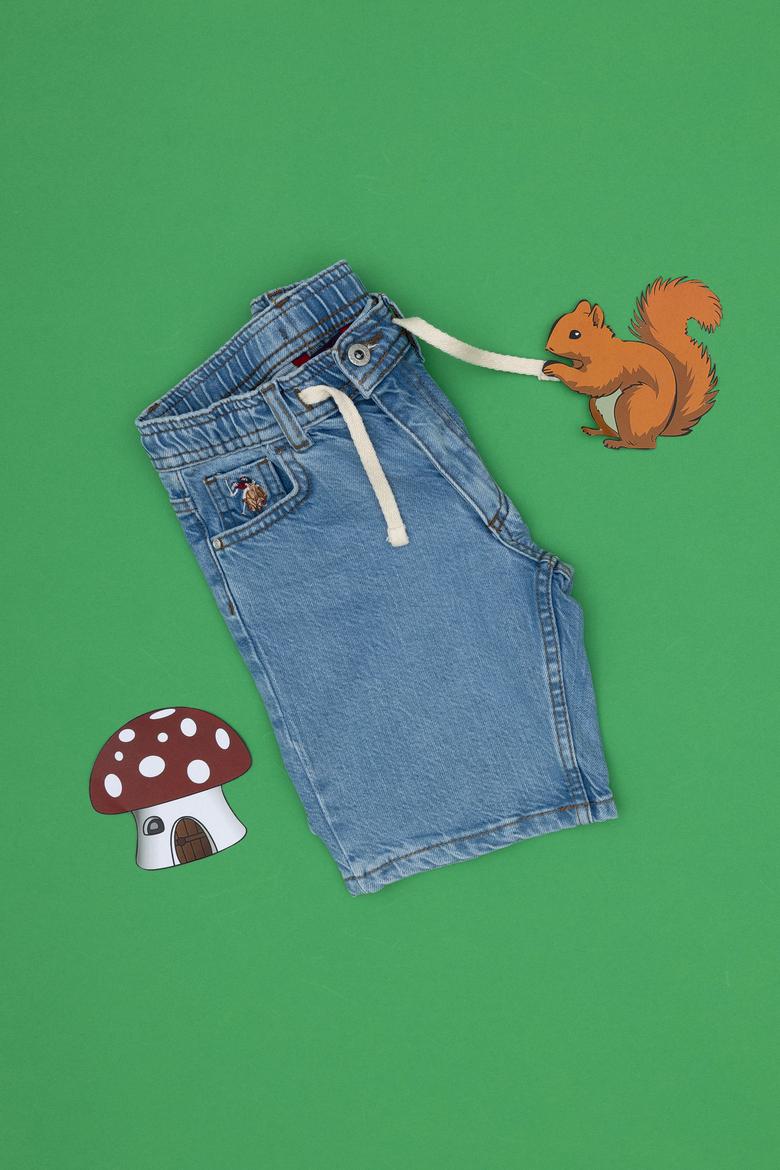 Erkek Çocuk Mavi Jean Şort