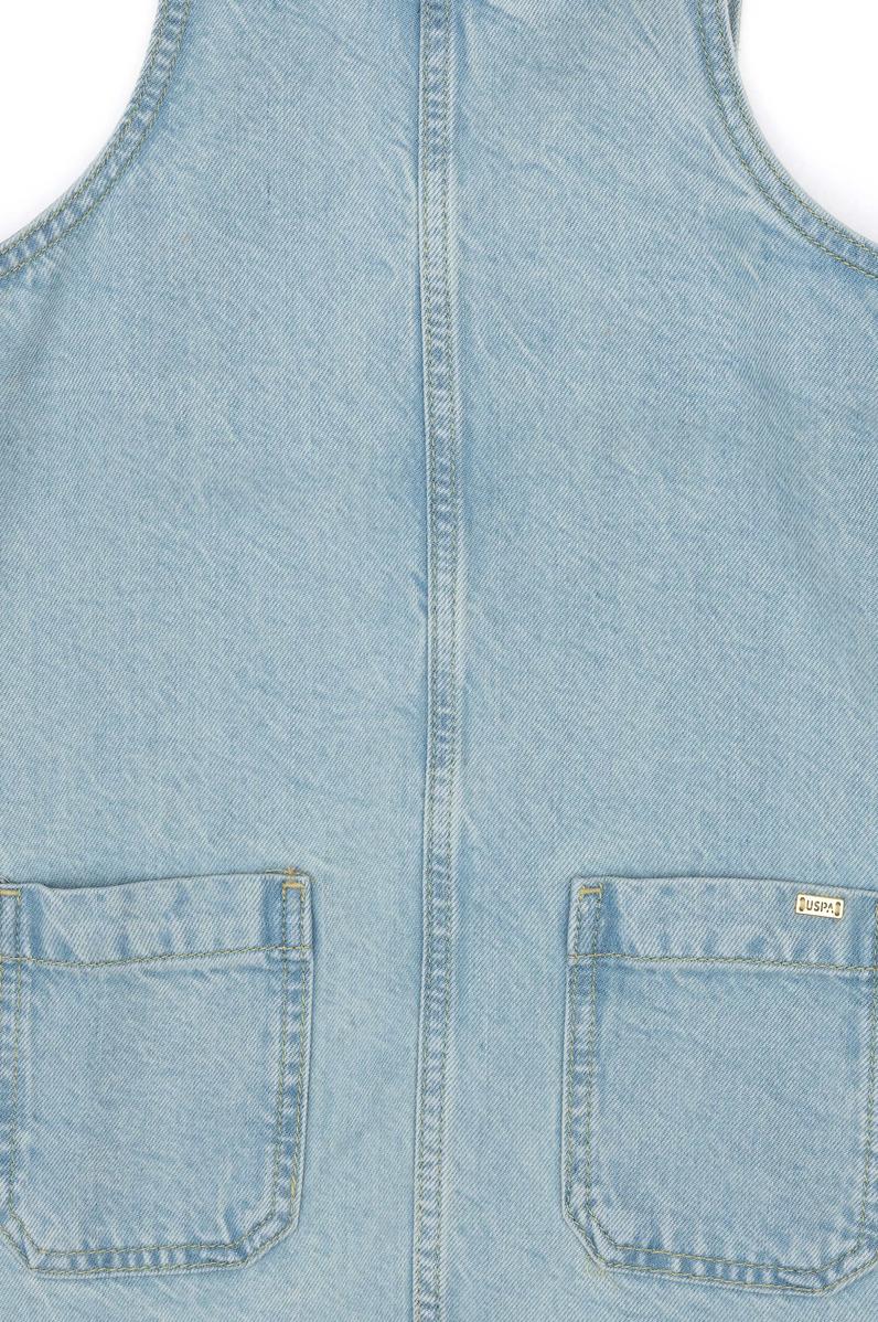 Kız Çocuk Açık Mavi A-Form Jean Elbise