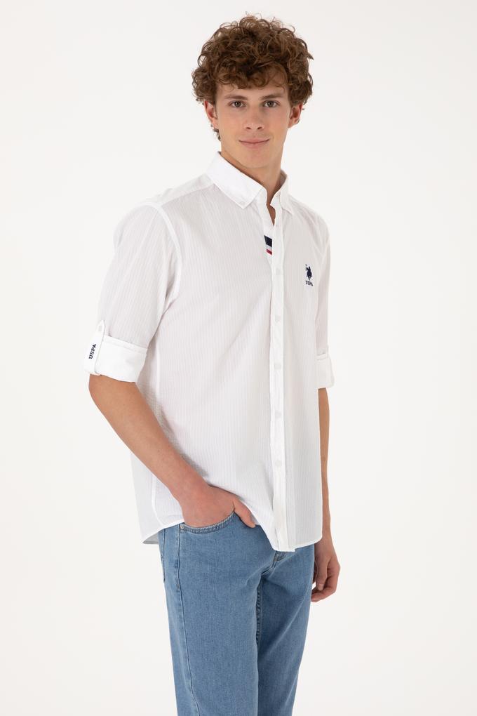 Erkek Beyaz Uzun Kollu Gömlek