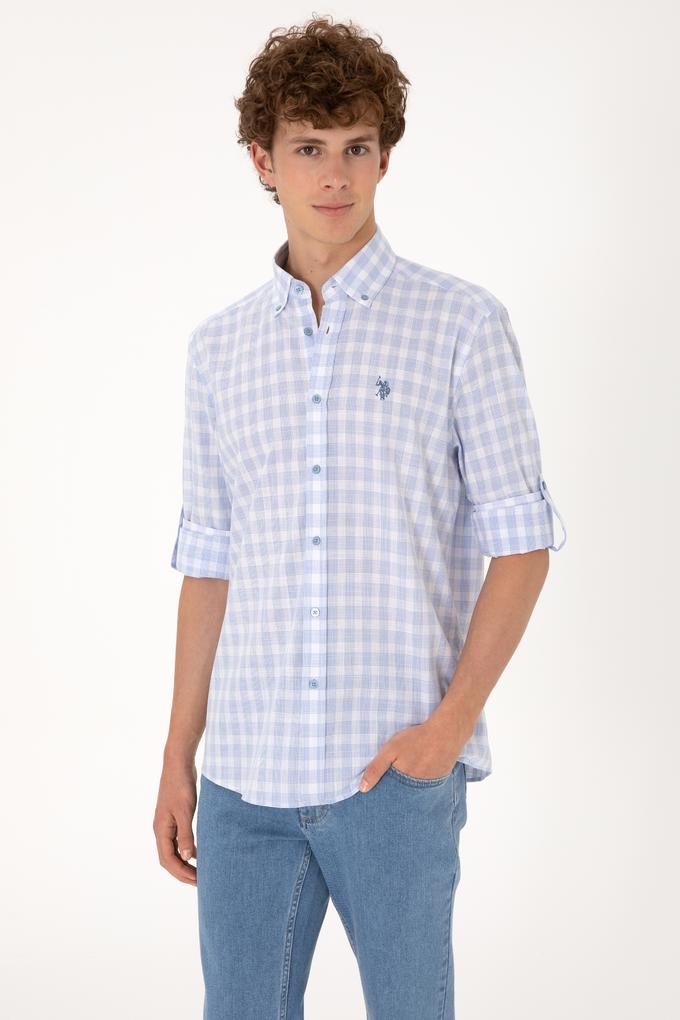 Erkek Açık Mavi Uzun Kollu Gömlek