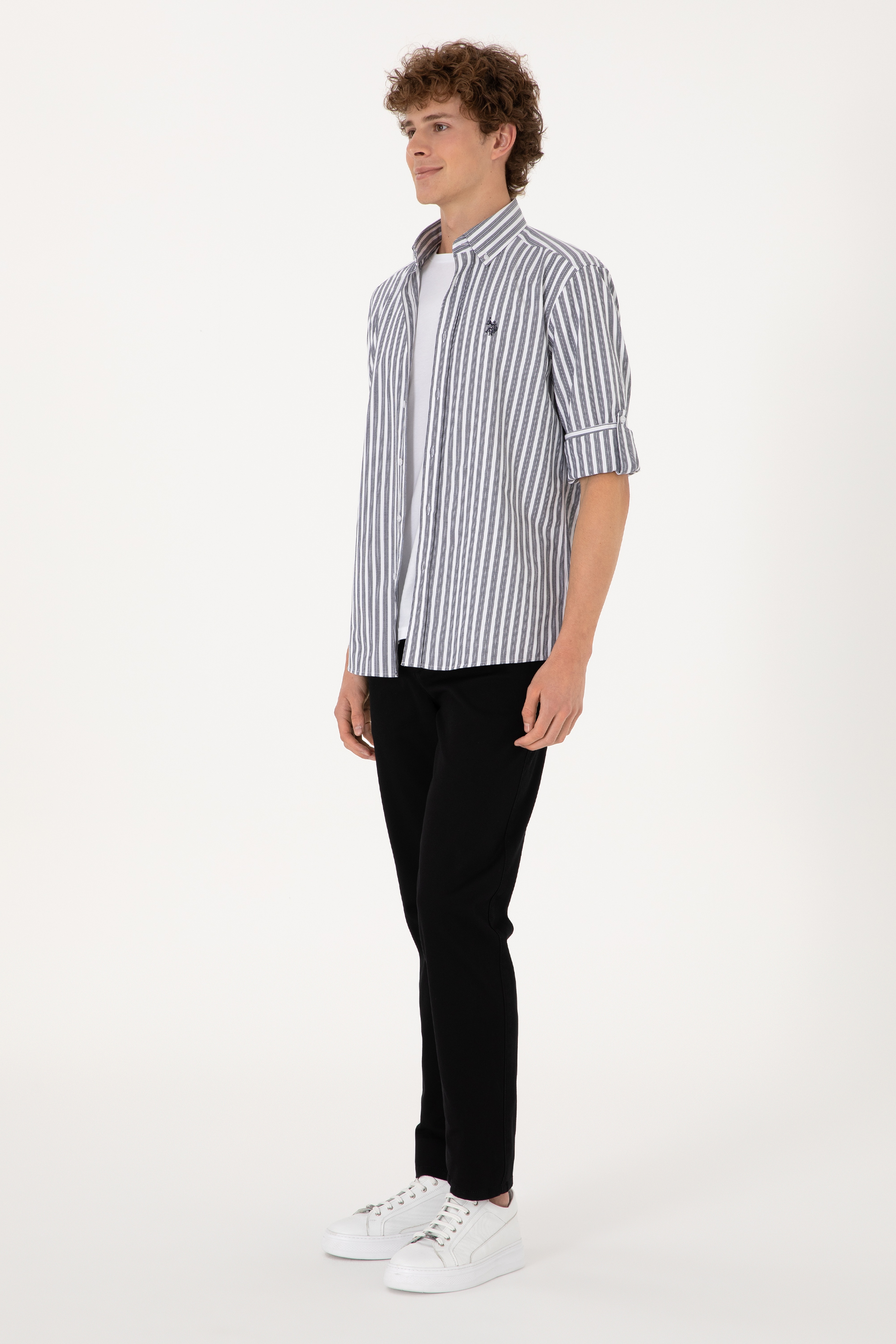 Erkek Slim Fit Siyah Kanvas Pantolon - Image 3