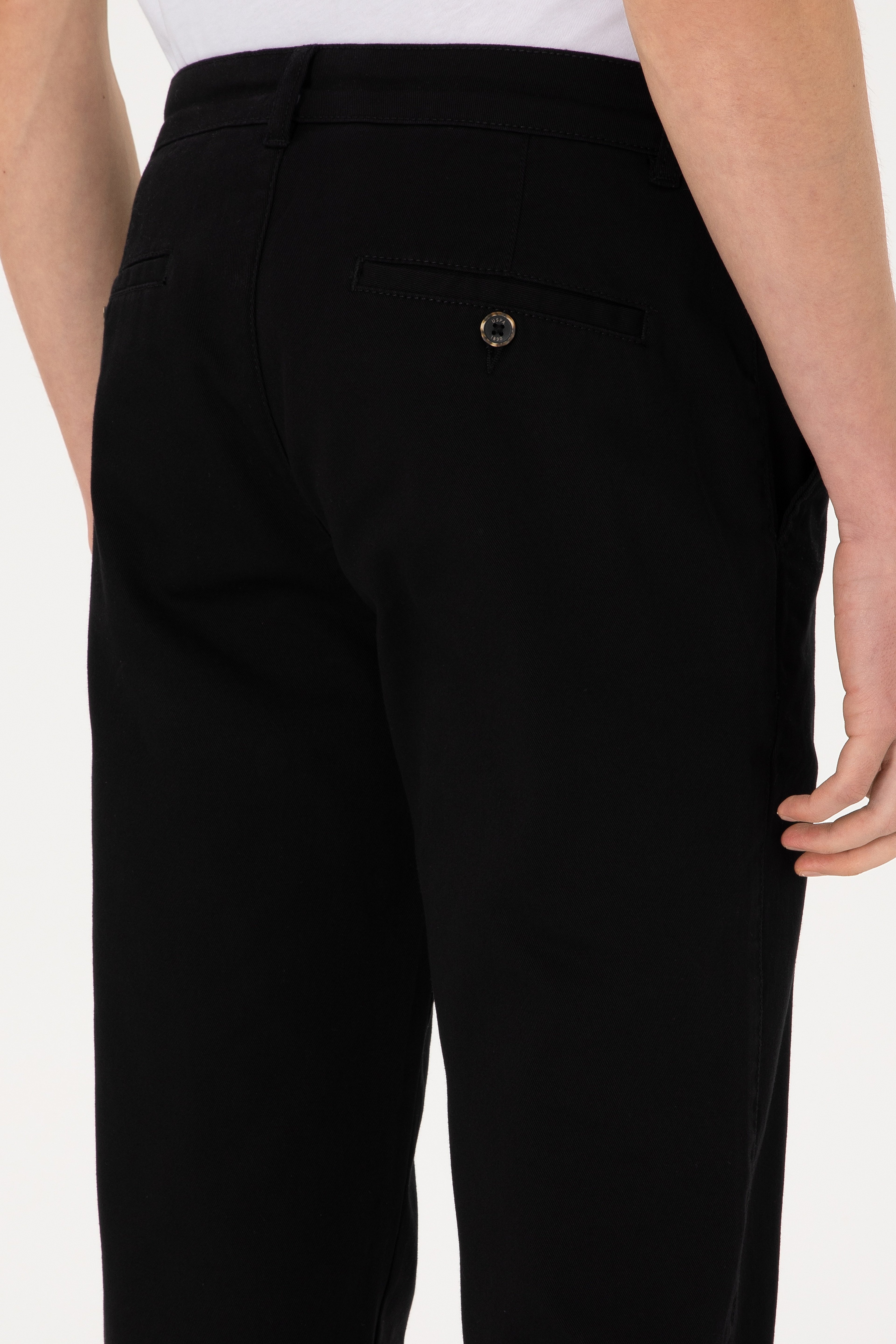 Erkek Slim Fit Siyah Kanvas Pantolon - Image 6